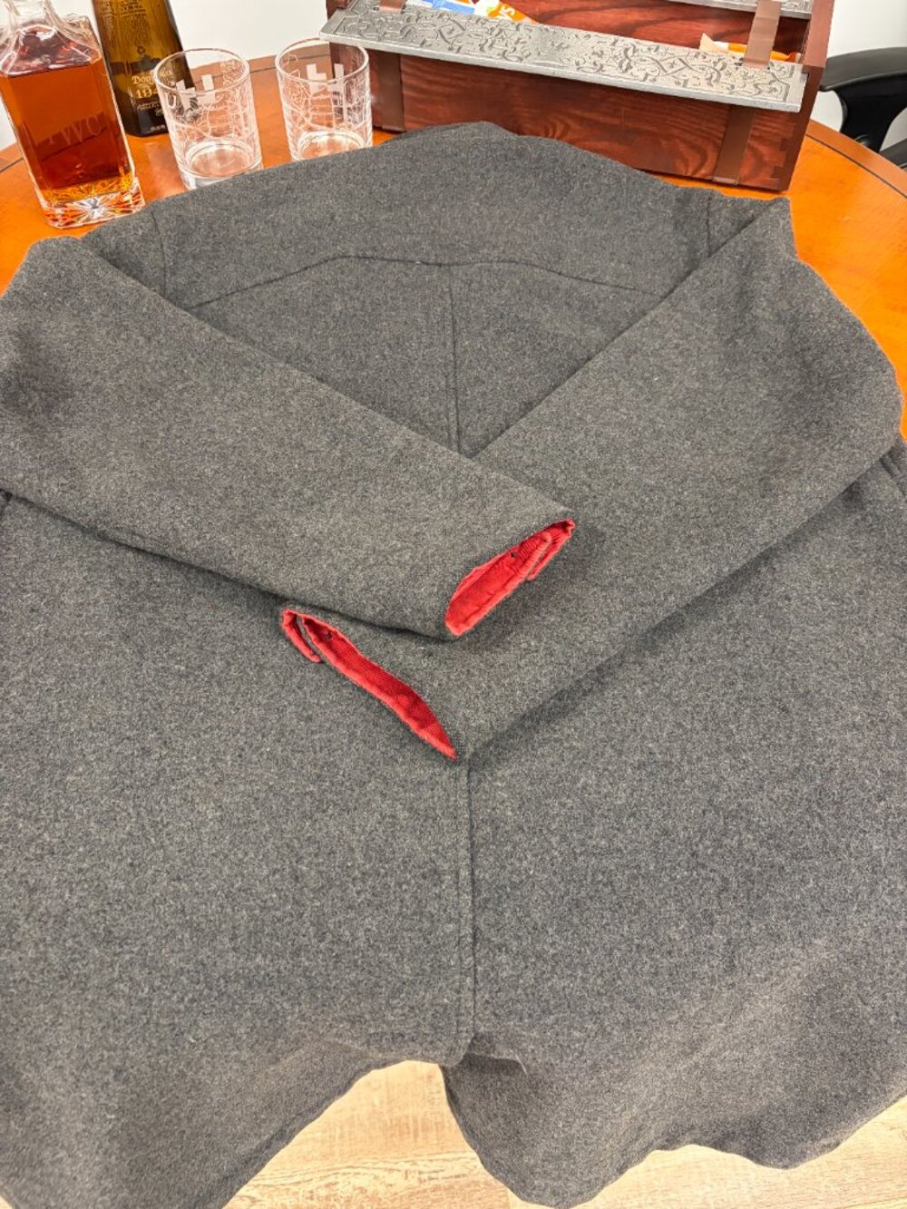 Abercrombie & Fitch Men's Short Overcoat + Size L + Charcoal - Picture 2 of 5